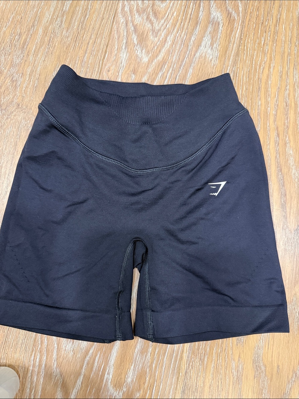 Gymshark Black High-Waist Bike Shorts with Logo